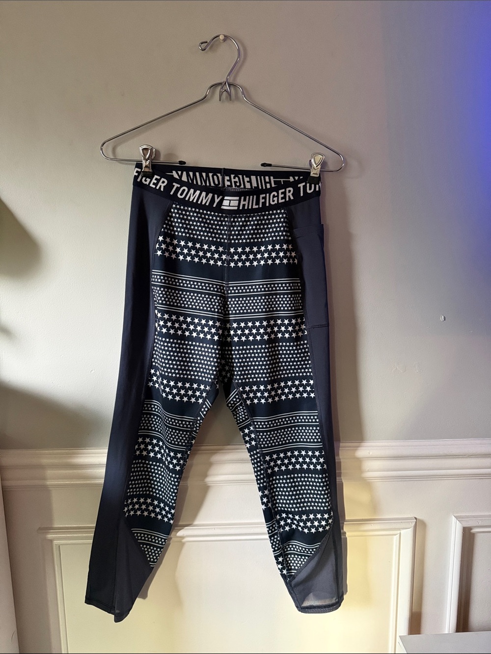 Tommy Hilfiger Navy and White Star-Striped Women’s ' Leggings